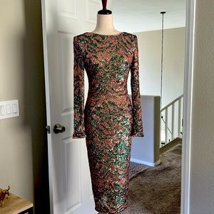 Dress the Population Black Label Sequin Cocktail Dress - Size M - NWT